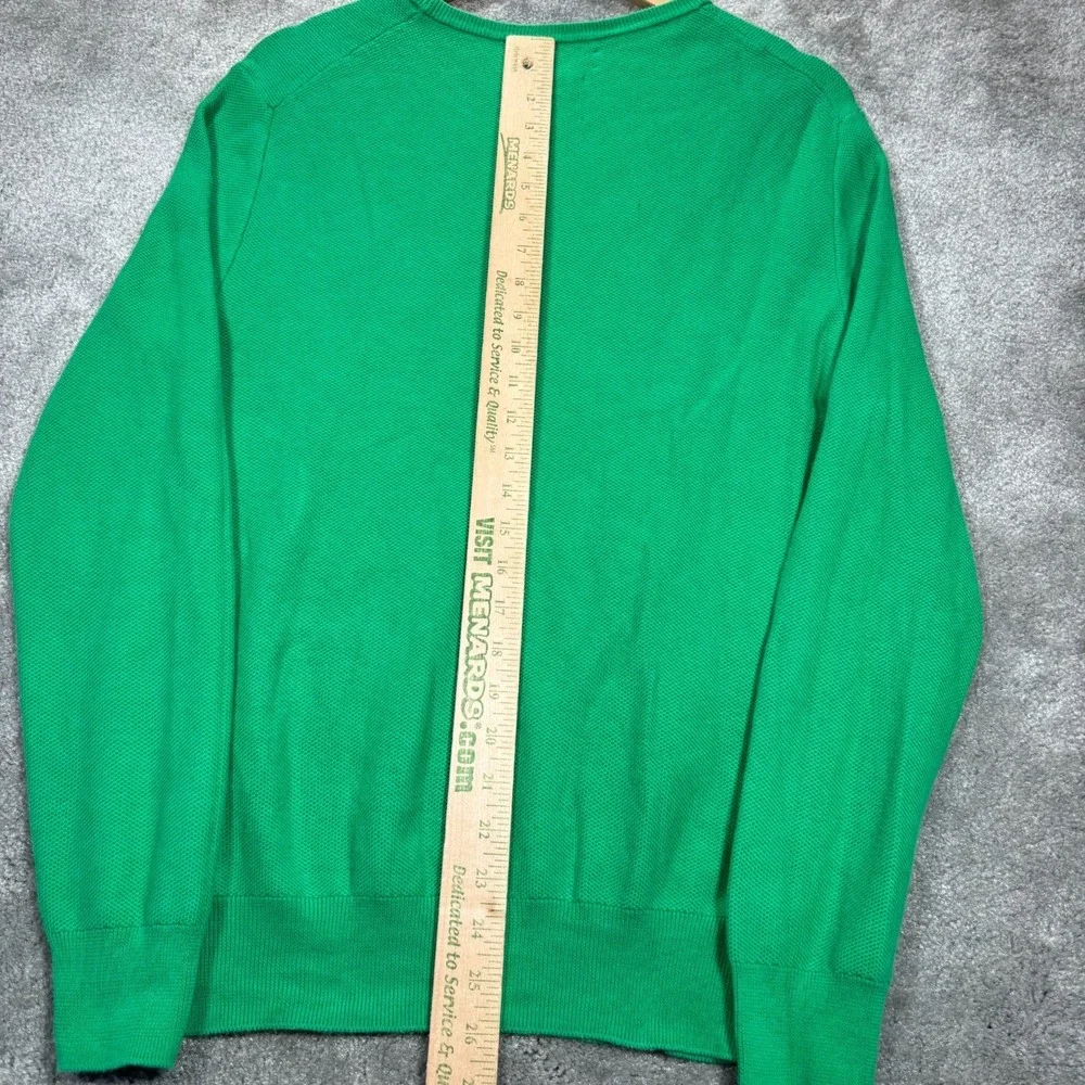 Polo Ralph Lauren Sweater Mens Small Green Pima Cotton Textured Knit Crewneck